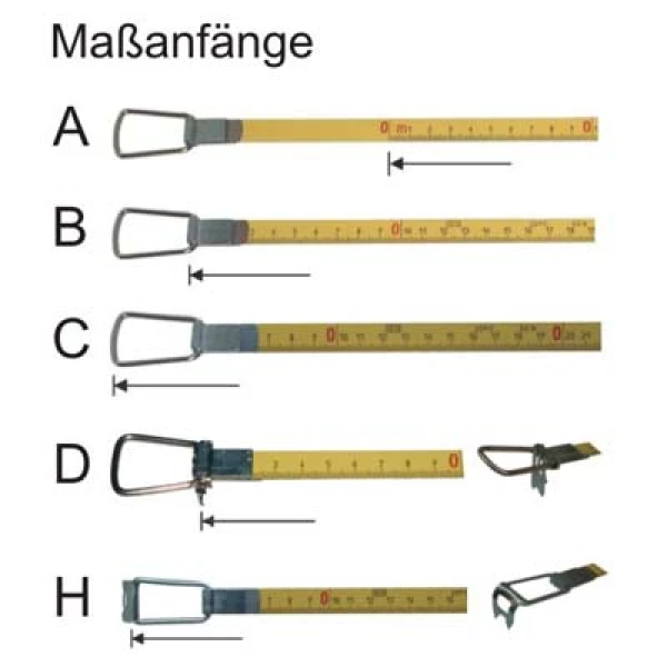Stahl Bandmaß Länge 100 m, mm Teilung, weißlackiert – Bild 2