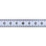 Skalenbandmaß Nullpunkt in der Mitte, Breite 13 mm weißlackiert