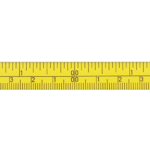 Skalenbandmaß Nullpunkt in der Mitte mm und inches 13 mm polyamidbeschitet