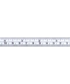 Skalenbandmaß mm und inches von rechts nach links, Breite 13 mm weißlackiert