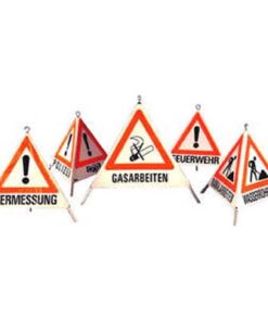 Warnpyramide Faltsignal jede Seite Beschriftung und Zeichen anders